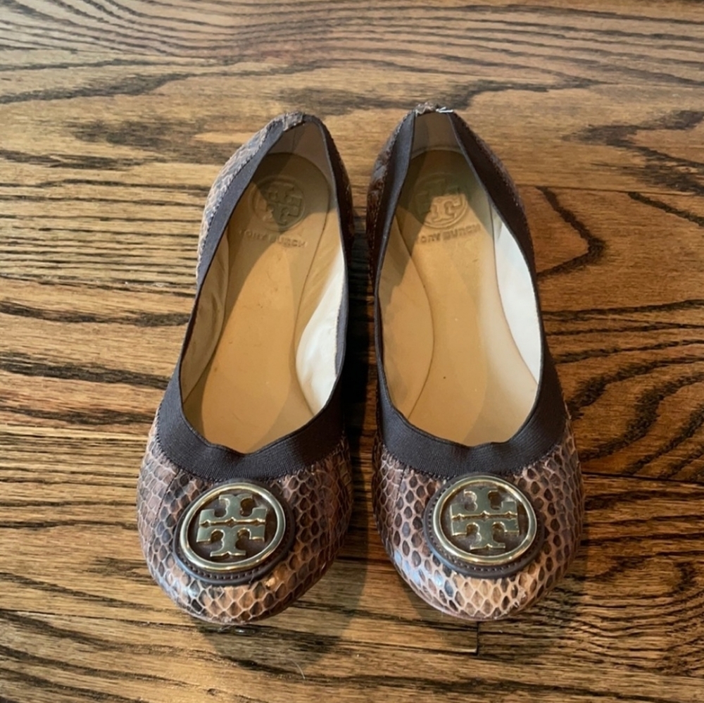 Tory Burch Snakeskin Flats